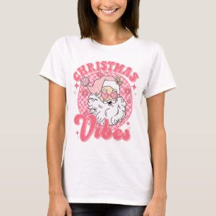 T-shirt Retro Vintage rose Vibes de Noël