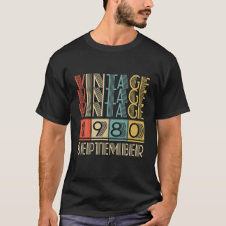 T-shirt Retro Vintage septembre 1980 41E Anniversaire Cade