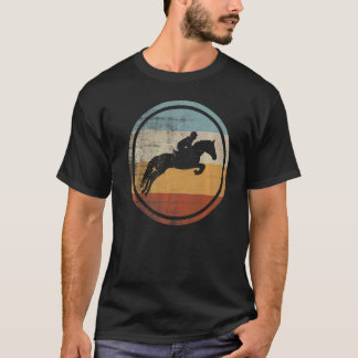 T-shirt Retro Vintage Show Jumping Horse Rider Equestrier