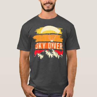 T-shirt Retro Vintage Skydiver Skydiving Parachuting Skydi
