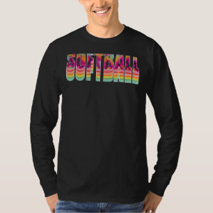 T-shirt Retro Vintage Softball Jour Saison