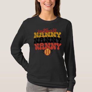 T-shirt Retro Vintage Softball Nanny Game Day Vibes Mère