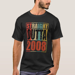 T-shirt Retro Vintage Straight Outta 2008 14 Ans 14t
