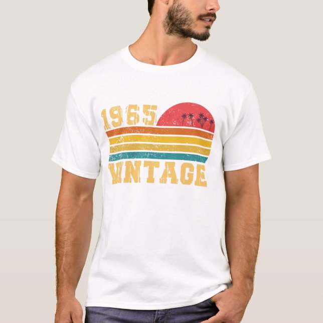 T-shirt Retro Vintage Sunset 1965 Anniversaire (Devant)