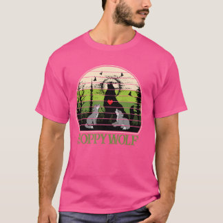 T-shirt Retro Vintage Sunset Boppy Wolf Fête des pères Gro