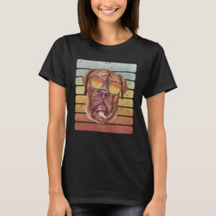T-shirt Retro Vintage Sunset Français Mastiff Maman Papa