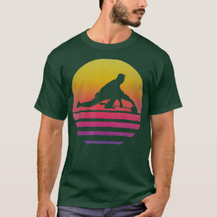 T-shirt Retro Vintage Sunset Old School Curling Sport
