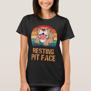 T-shirt Retro Vintage Sunset Repose Pit Face Pitbull Chien