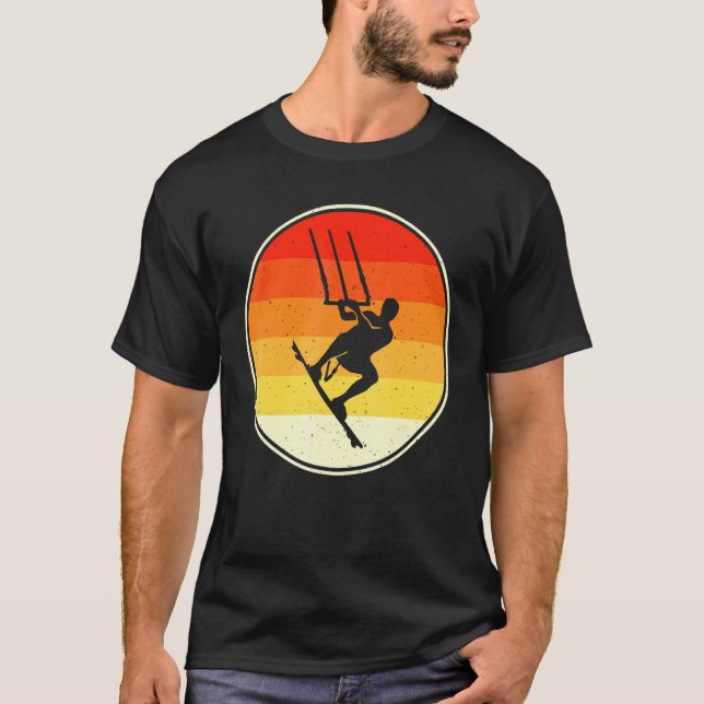 T-shirt Rétro Vintage Sunset Windsurf Kitesurf (Devant)
