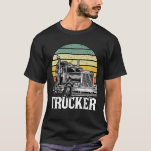 T-shirt Rétro Vintage Trucker Big Rig Semi-Trailer Truck D