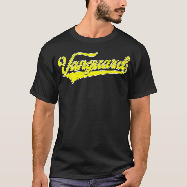 T-shirt Rétro Vintage Vanguard Nom Hommes Femmes (Devant)
