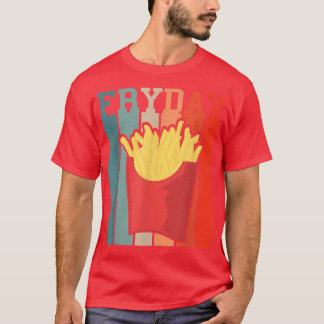 T-shirt Retro Vintage Vendredi Français Fries Fête Nuit M