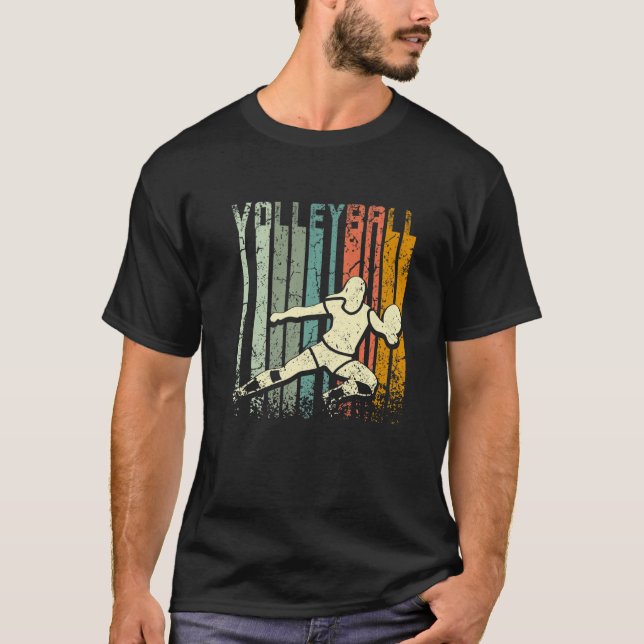 T-shirt Retro Vintage Volleyball Premium (Devant)