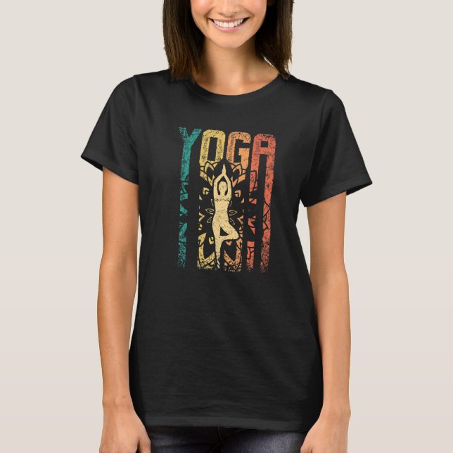 T-shirt Retro Vintage Yoga (Devant)