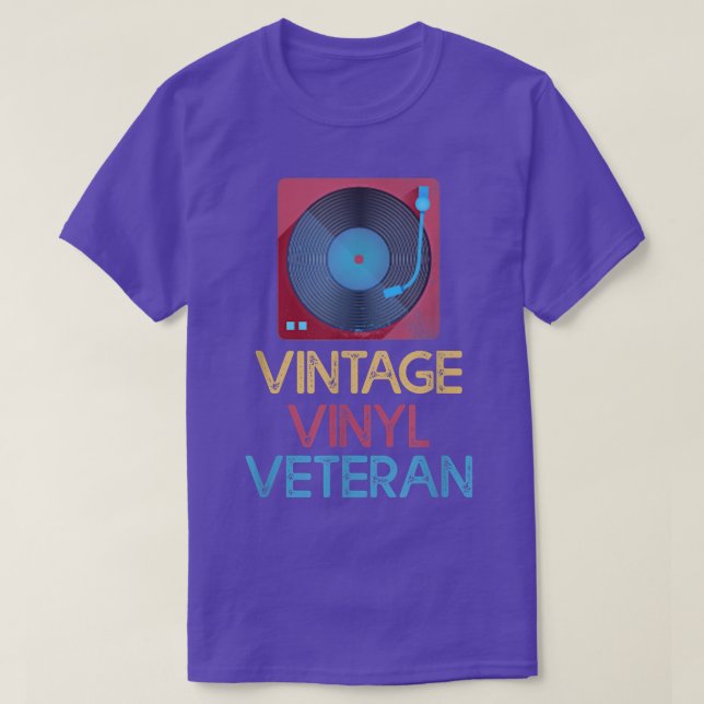 T-shirt Retro Vinyl Record Music Turntable Techno Dj  (Design devant)