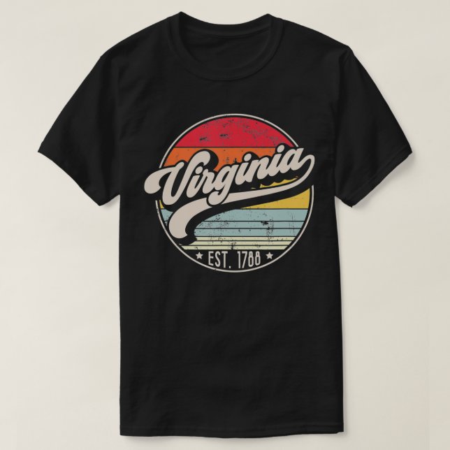 T-shirt Retro Virginia Home State VA Cool les années 70 St (Design devant)