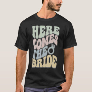 T-shirt Retro Voici Le Mariage de mariée des années 60 par