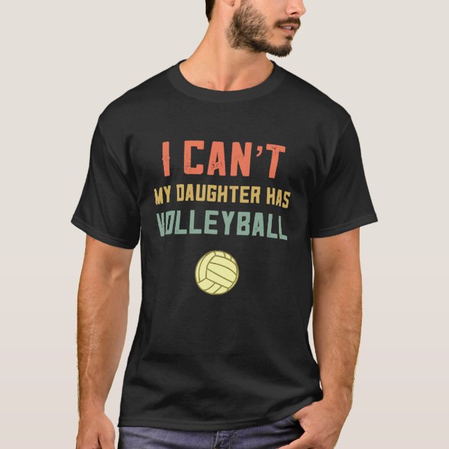 T-shirt Retro Volleyball Maman Je Ne Peux Ma Fille A Volle (Devant)