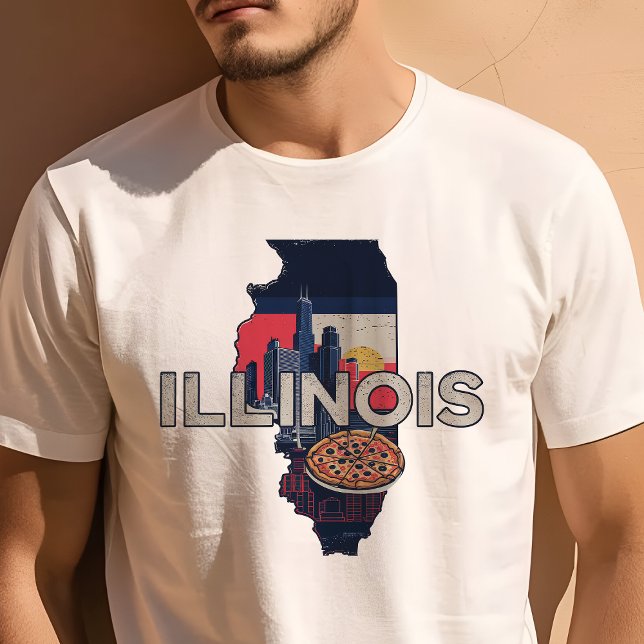 T-shirt Retro Voyage Iconic Illinois Graphic (Créateur téléchargé)