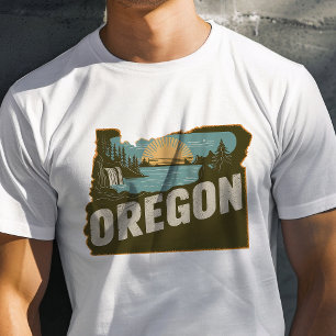 T-shirt Retro Voyage Iconic Oregon Graphic