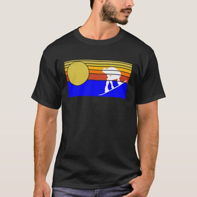 T-shirt Retro wakeboarder sunset wakeboarding wakeboard (Devant)