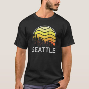 T-shirt Retro Washington Seattle Visiteurs Skyline Vintage