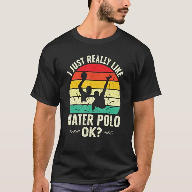 T-shirt Rétro Water Polo Conception Je Vraiment Comme Wate (Devant)