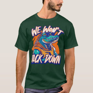 T-shirt Retro We Wont Back Down Blue et Orange Gator Jeu