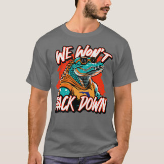 T-shirt Retro We Wont Back Down Blue et Orange Gator Jeu