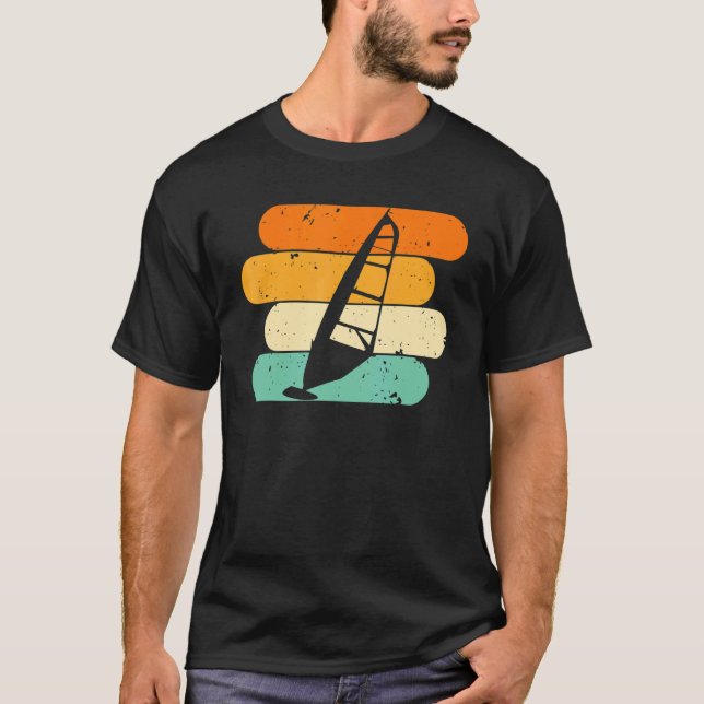 T-shirt Retro Windsurfing Surfing Surfer Kitesurfer Windsu (Devant)