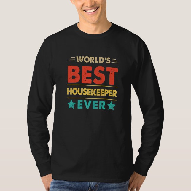 T-shirt Retro World's Best Housekeeper Ever   (Devant)