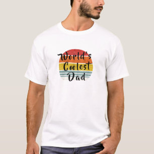 T-shirt Retro World's Coolest Papa, Sunset Design