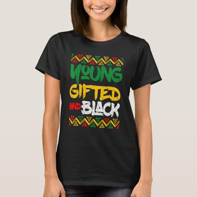 T-shirt Retro Young Gifted And Black History Month African (Devant)