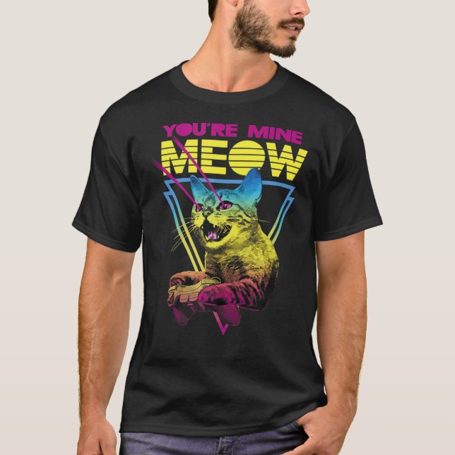 T-shirt Retro You're Mine Meow - Jeu vidéo de chat de jeu (Devant)