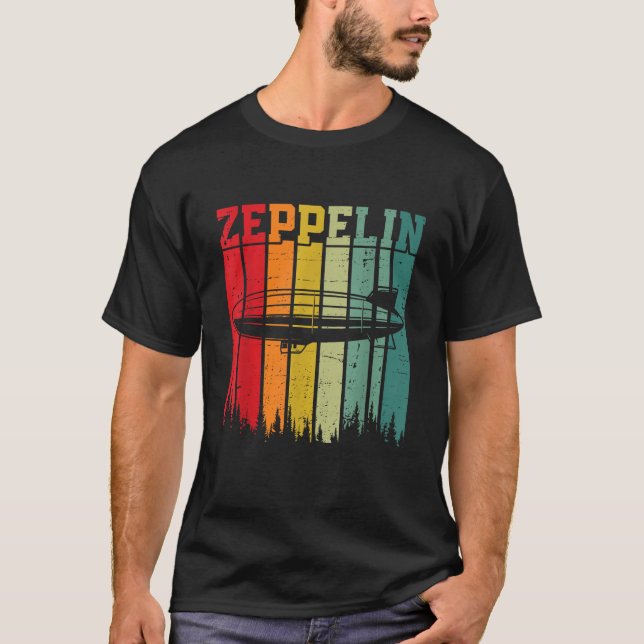 T-shirt Rétro Zeppelin les années 70 80s Dirigible Airship (Devant)