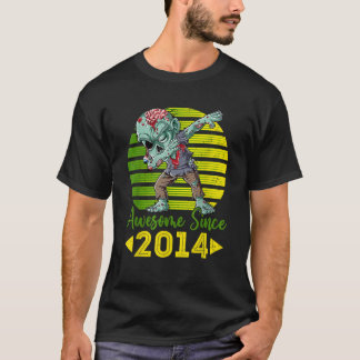 T-shirt Retro Zombie Dabbing Awesome depuis 2014 8ème Anni