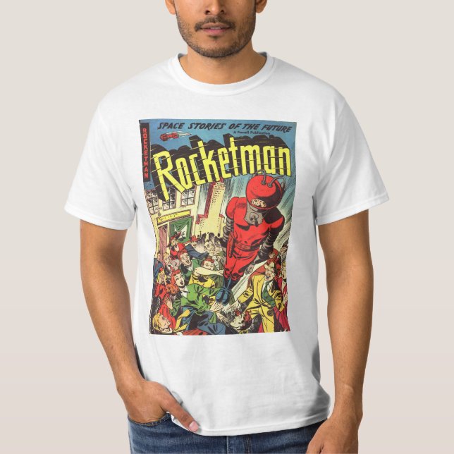 T-shirt Rétros bandes dessinées - Rocketman (Devant)