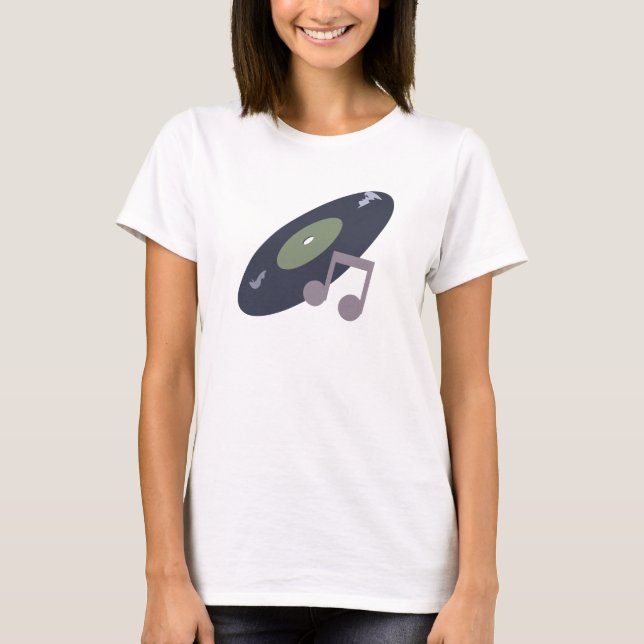 T-shirt Rétros couleurs d'original de disque et de note de (Devant)