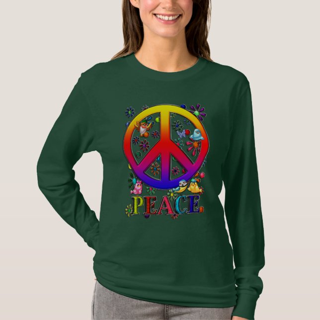 T-shirt Rétros oiseaux et fleurs modernes des textes de (Devant)