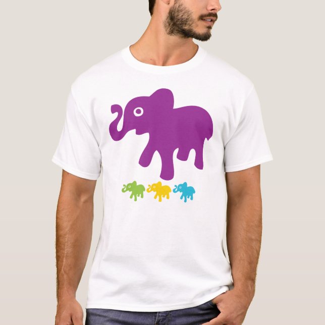 T-shirt Rétros petits éléphants (Devant)
