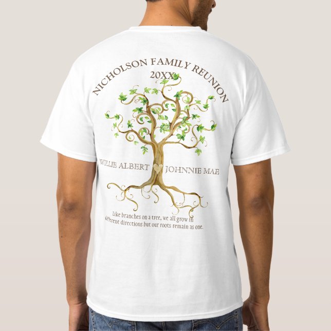 T-shirt Retrouvailles de la famille des racines de l'arbor (Dos)