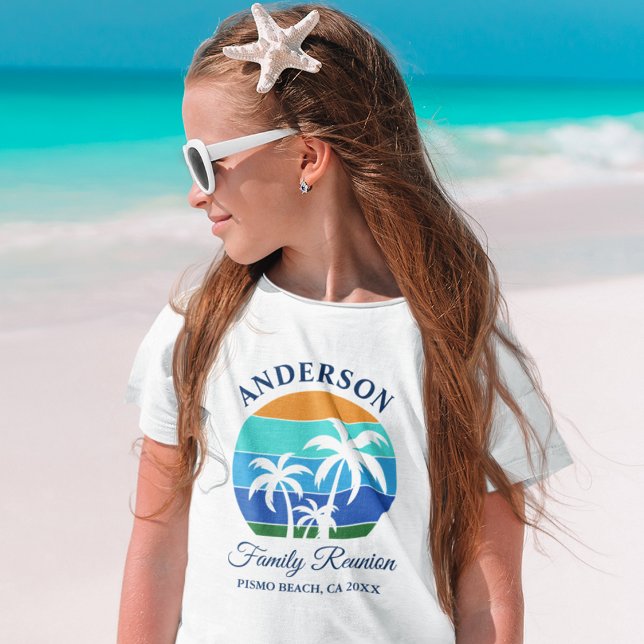 T-shirt Retrouvailles en famille Summer Beach Palm Trees G (Choose from several styles and sizes.)