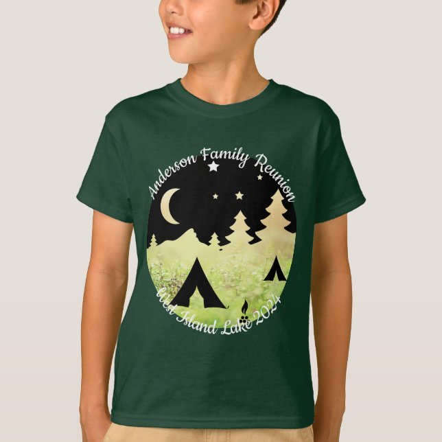 T-shirt Retrouvailles familiales scène de camping personna (Devant)
