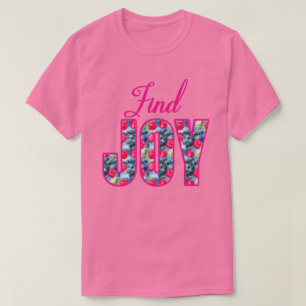 T-shirt Retrouvez JOY Word Art en rose Fuchsia et vert Tur