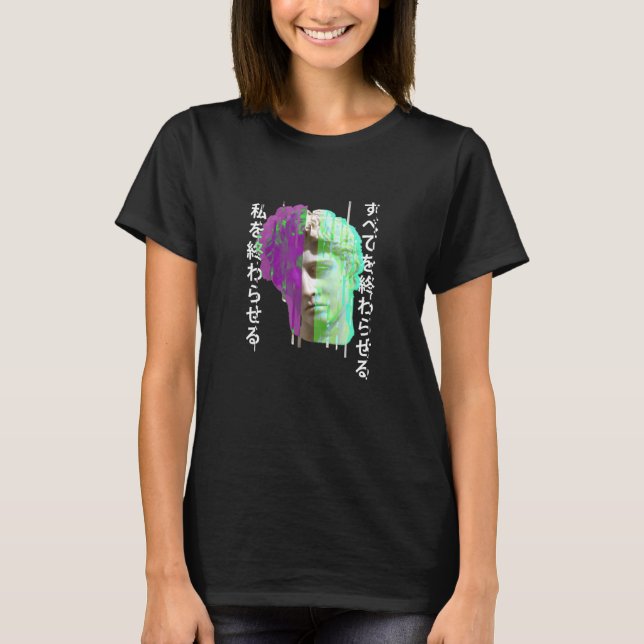 T-shirt Rétrowave synthwave vaporwave Glitch statue grecqu (Devant)