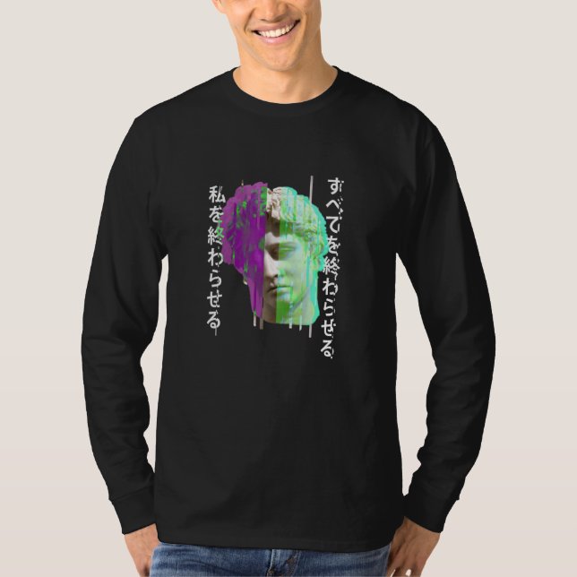 T-shirt Rétrowave synthwave vaporwave Glitch statue grecqu (Devant)