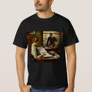 T-shirt Réunion d'affaires vintage, bureau avec des cadres