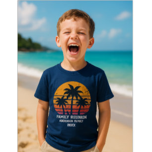 T-shirt Réunion de famille au coucher de soleil rétro en é