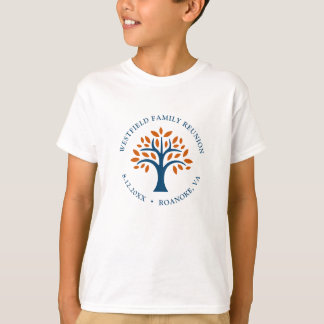 T-shirt Réunion de famille Blue Check Arbre généalogique m