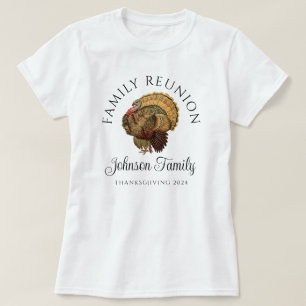 T-shirt Réunion de famille de Thanksgiving de dinde vintag